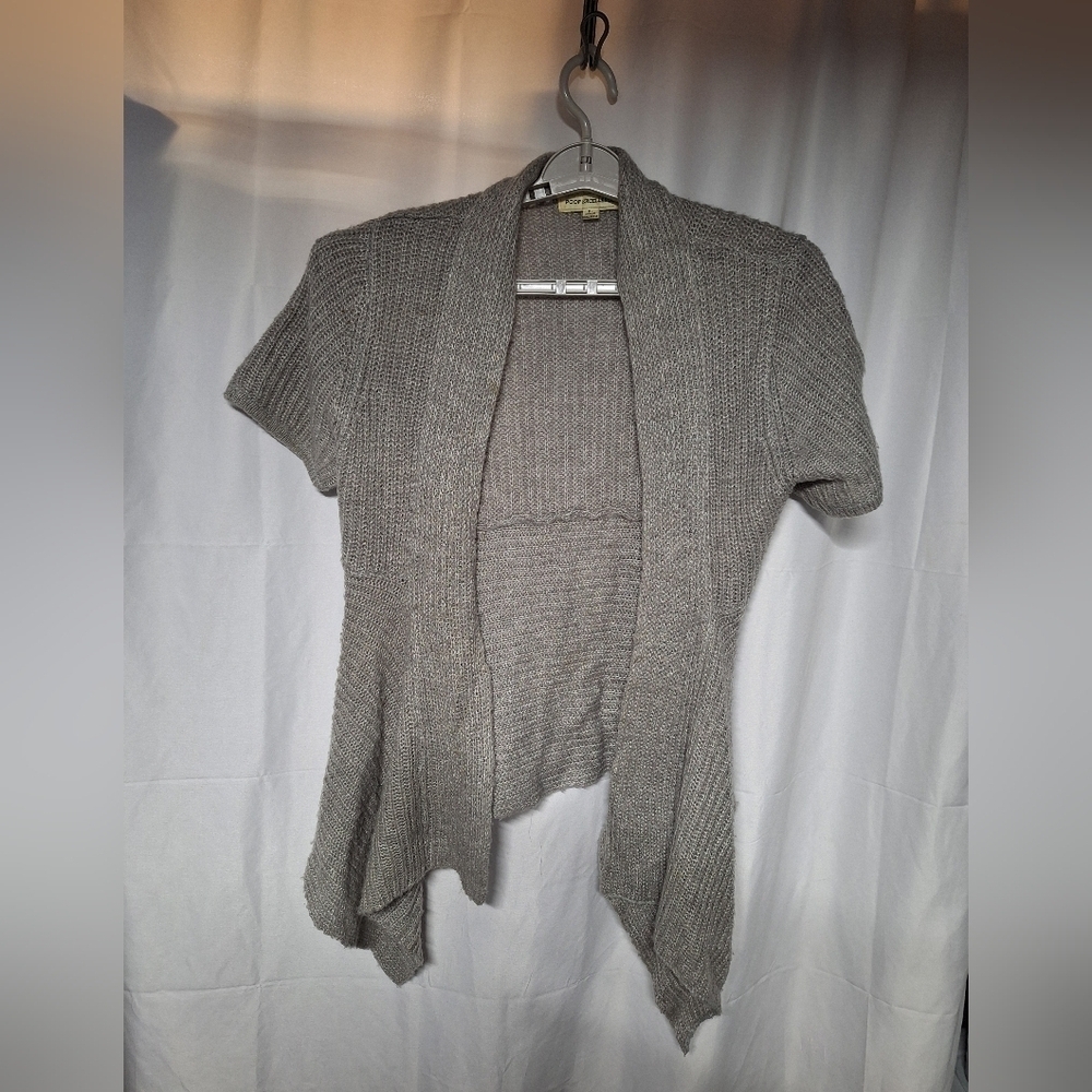 Gray Open-Front Women's Sweater
